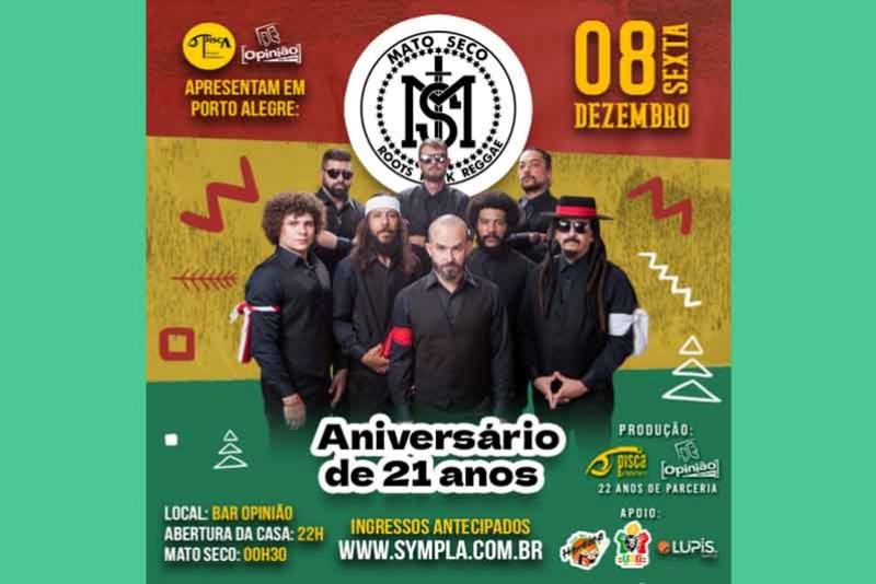 BANDA MATO SECO RETORNA AO BAR OPINI&Atilde;O NA PR&Oacute;XIMA SEXTA-FEIRA (08/12)