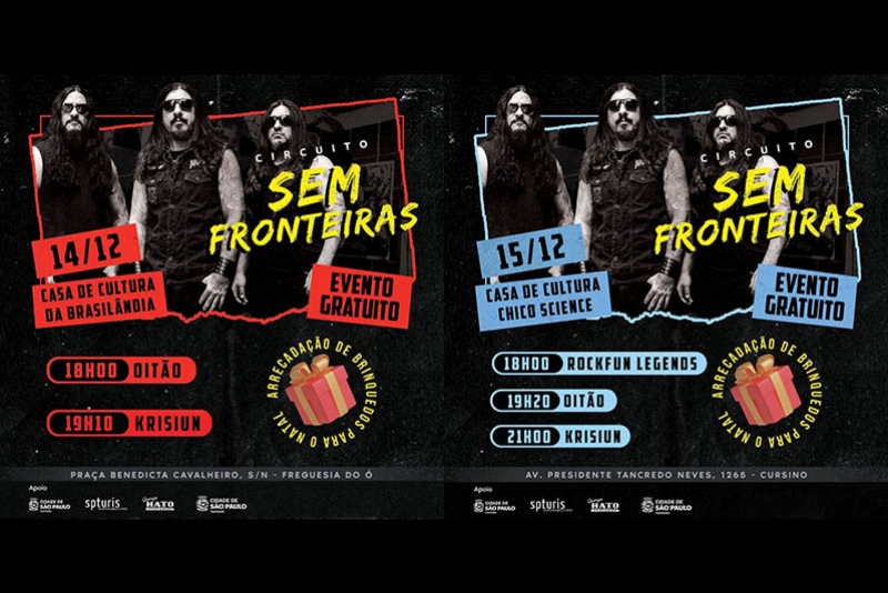 KRISIUN ENCERRA 2023 COM DUAS APRESENTA&Ccedil;&Otilde;ES GRATUITAS EM SP