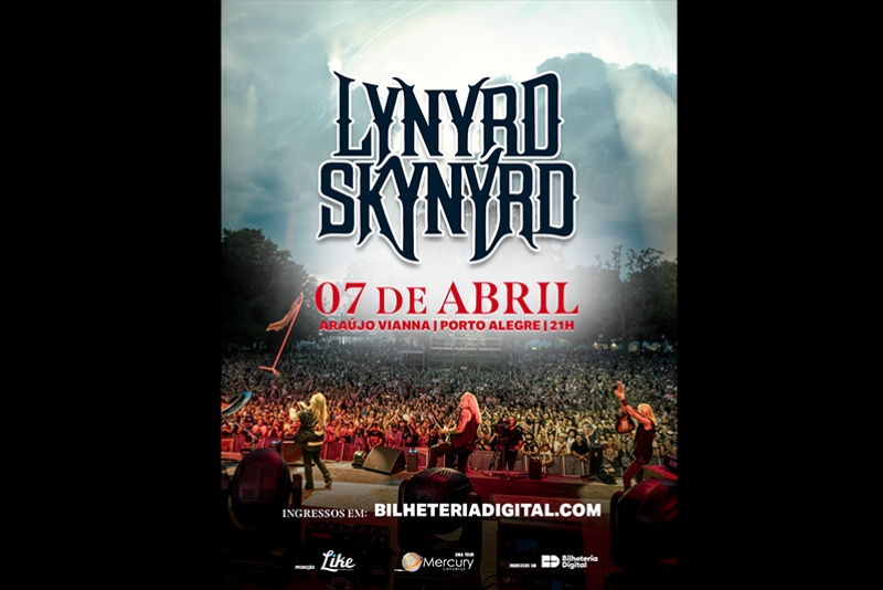 LYNYRD SKYNYRD IR&Aacute; SE APRESENTAR EM PORTO ALEGRE NO AUDIT&Oacute;RIO ARA&Uacute;JO VIANNA DIA 07/4