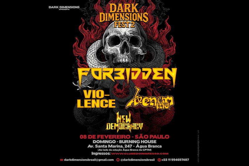 CONTAGEM REGRESSIVA PARA O CAOS: FORBIDDEN, VIO-LENCE E VENOM INC. PRESTES A SE ENCONTRAR NO DARK DIMENSIONS FEST 2026