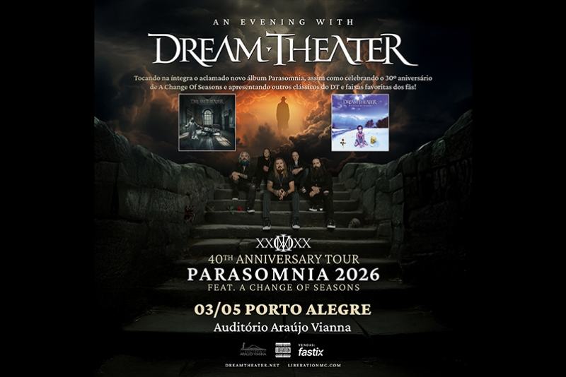 &Iacute;CONES DO METAL PROGRESSIVO, DREAM THEATER VOLTA A PORTO ALEGRE EM MAIO DE 2026