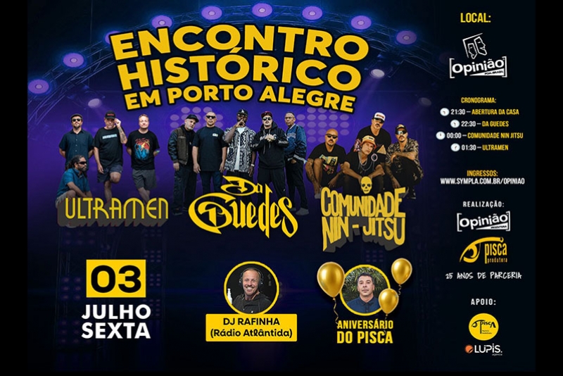 ENCONTRO HIST&Oacute;RICO NO BAR OPINI&Atilde;O COM ULTRAMEN, DA GUEDES, COMUNIDADE NIN-JITSU EM JULHO