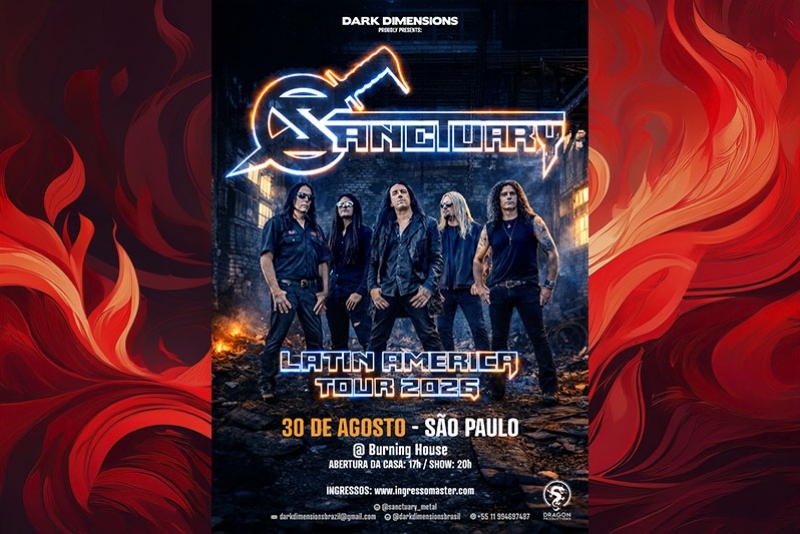 SANCTURARY - LENDARIA BANDA DE HEAVY METAL ESTR&Eacute;IA NO BRASIL AMANH&Atilde; (30/08)  NA BURNNING HOUSE EM S&Atilde;O PAULO