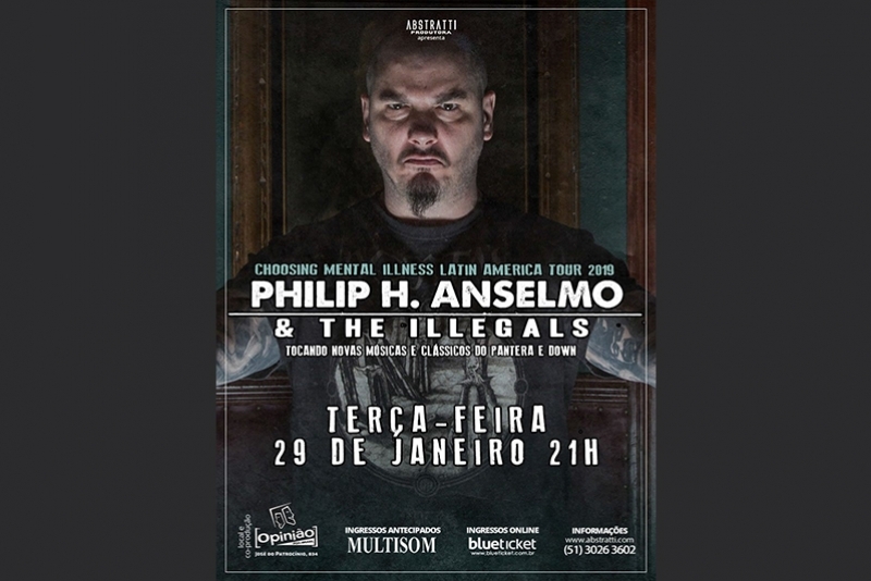 PHIL ANSELMO EM PORTO ALEGRE (29/1): INGRESSOS A PARTIR DO SEGUNDO LOTE