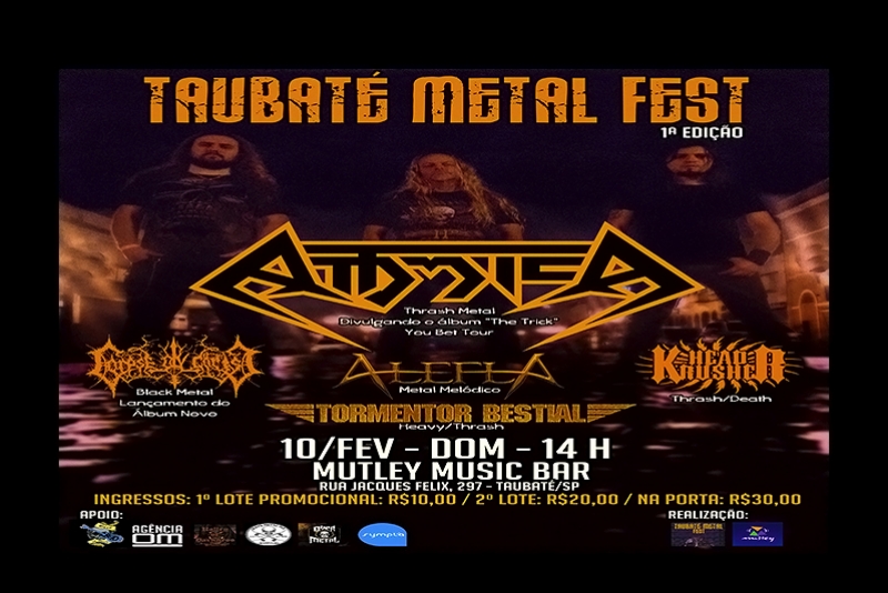 TAUBATÉ METAL FEST: PRIMEIRA EDIÇÃO TERÁ ATTOMICA, LENDA DO THRASH METAL SUL AMERICANO