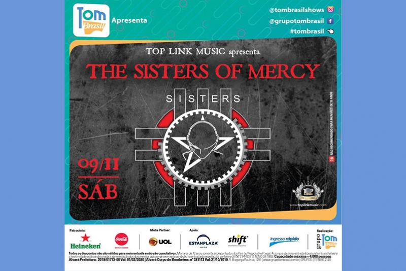 THE SISTERS OF MERCY RETORNA AO BRASIL EM NOVEMBRO PARA RELEMBRAR SUCESSOS  
