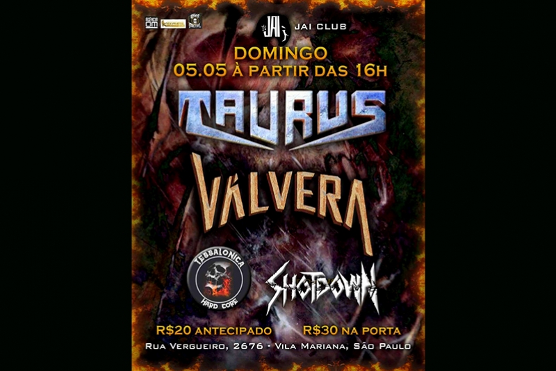 TAURUS: HEADLINER DO METAL DAY EM SÃO PAULO NO PRÓXIMO DOMINGO DIA 05/05