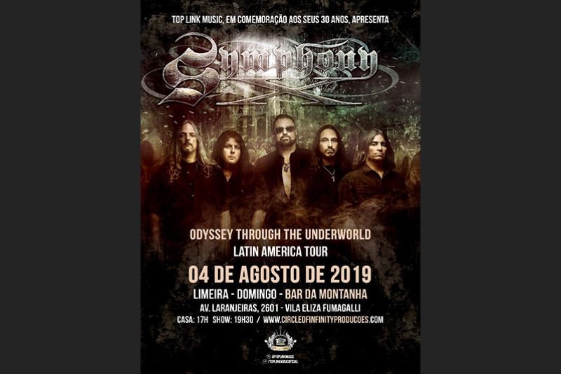 SYMPHONY X CONFIRMA SHOW NO BAR DA MONTANHA EM LIMEIRA