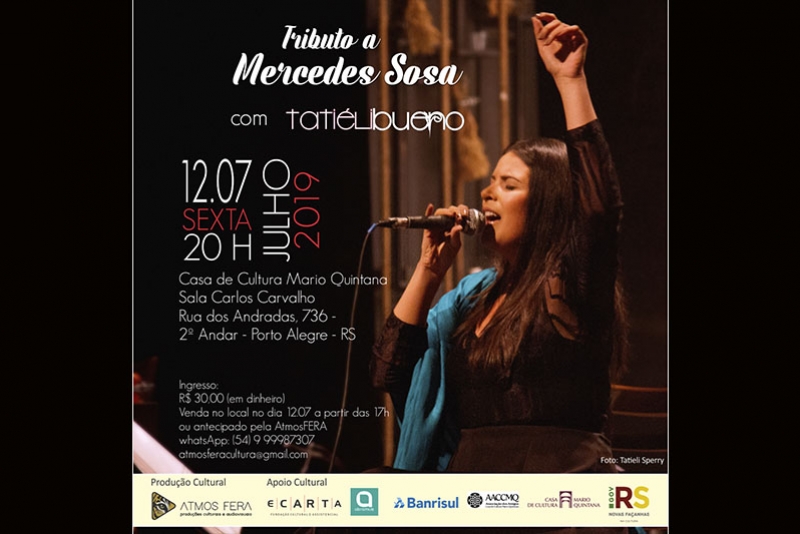 TATIÉLI BUENO REVERENCIA A “VOZ DA AMÉRICA LATINA” COM TRIBUTO A MERCEDES SOSA.