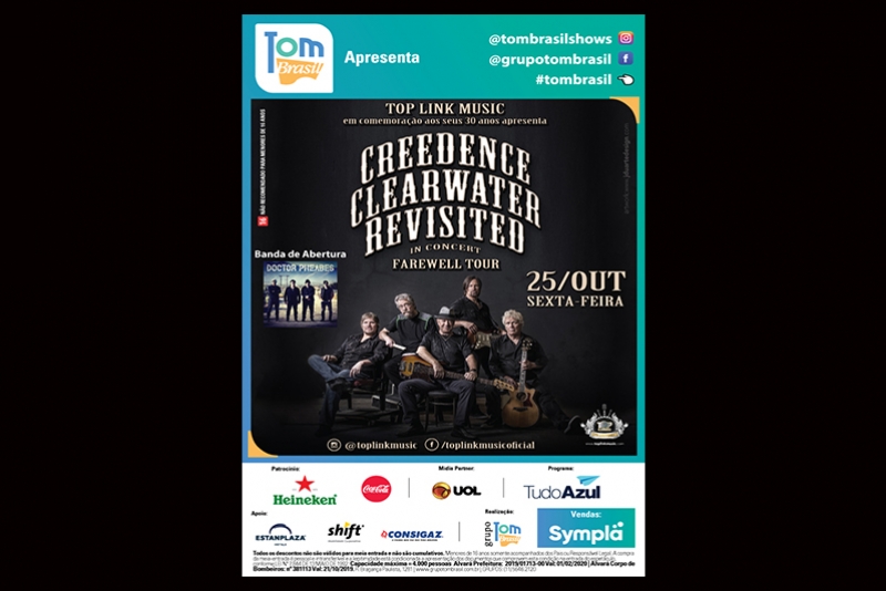 CREEDENCE CLEARWATER REVISITED: DOCTOR PHEABES FARÁ ABERTURA DE SHOW EM SÃO PAULO