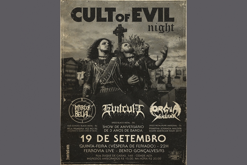 IMPERADOR BELIAL: “CULT OF EVIL NIGHT” ACONTECE NESTA QUINTA-FEIRA EM BENTO GONÇALVES/RS