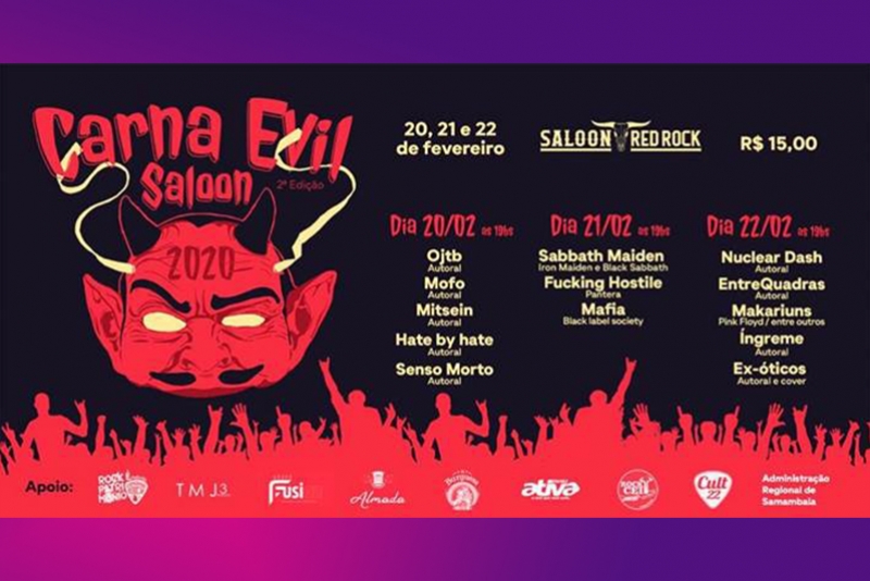 MITSEIN: CONFIRMADOS NO CARNA EVIL SALOON QUE SERÁ REALIZADO ENTRE OS DIAS 20, 21 E 22 DE FEVEREIRO EM BRASÍLIA/DF