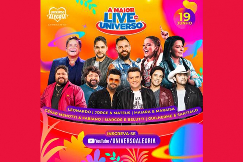 FESTIVAL UNIVERSO ALEGRIA REÚNE GRANDES NOMES DA MÚSICA SERTANEJA PARA UMA LIVE ÚNICA