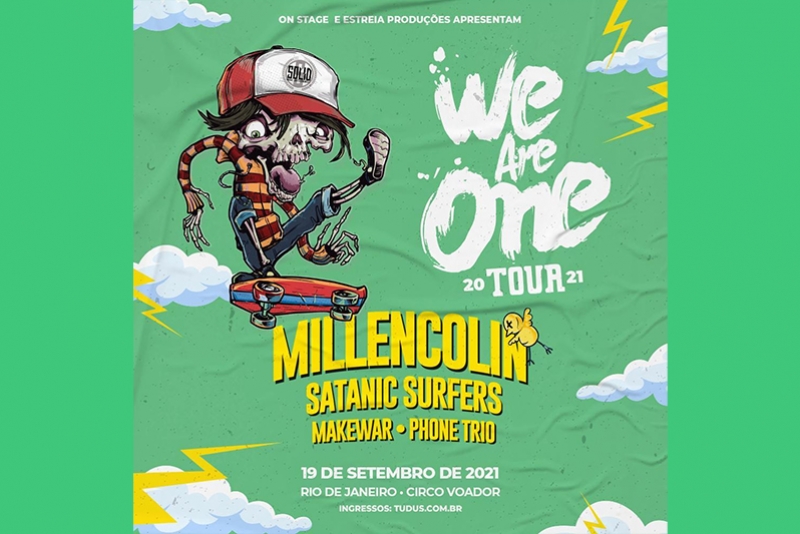 FESTIVAL WE ARE ONE NO RJ, COM MILLENCOLIN E SATANIC SURFERS, É REAGENDADO PARA 2021