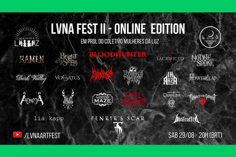 LVNA FEST II: EVENTO ONLINE BENEFICENTE EM PROL DAS MULHERES DIA 29 DE AGOSTO
