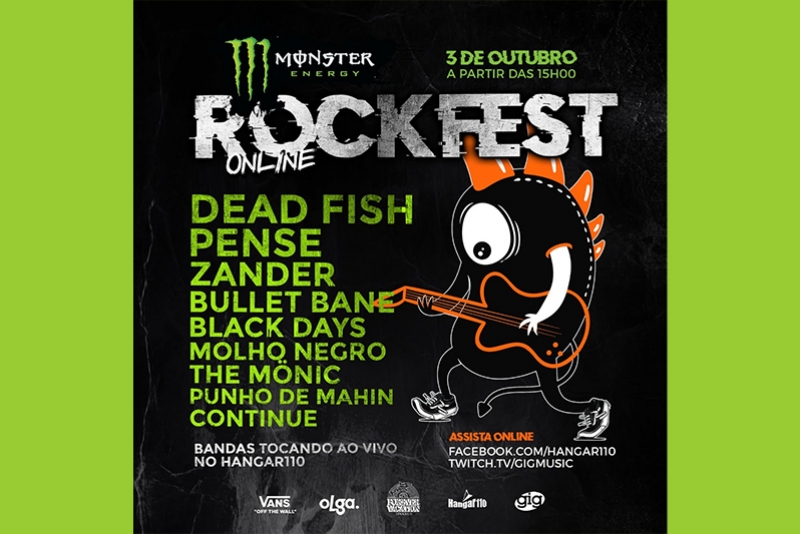MONSTER ROCKFEST, EM EDIÇÃO ONLINE, TERÁ NOVE BANDAS TOCANDO AO VIVO NO HANGAR 110