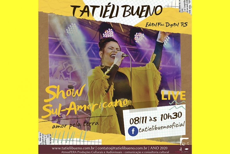 TATIÉLI BUENO APRESENTA LIVE DO SHOW SUL-AMERICANO PELO FAC DIGITAL RS