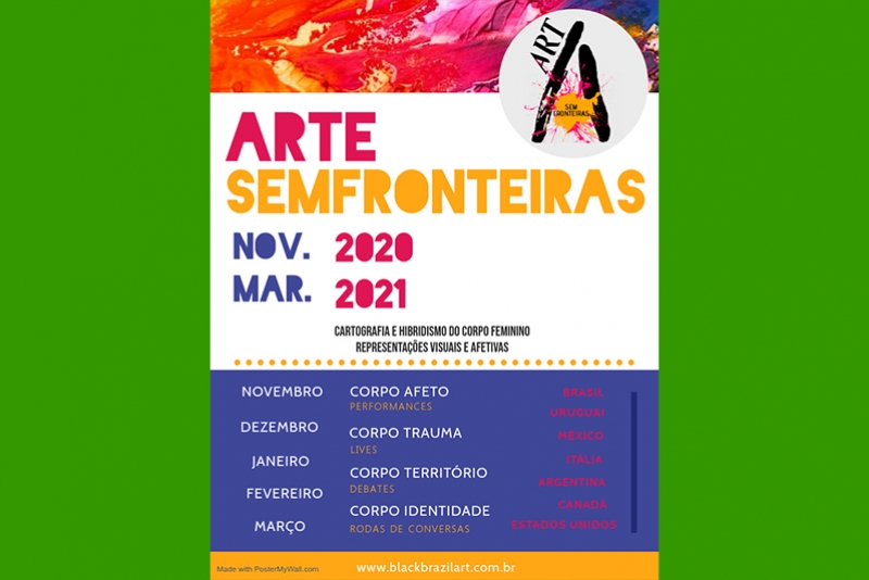 EVENTO VIRTUAL ‘ARTE SEM FRONTEIRAS’ COMEÇA DIA 12 DE NOVEMBRO