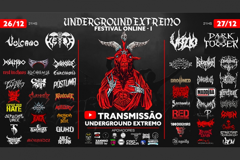PÓSTUMA: CONTAGEM REGRESSIVA PARA O '1º FESTIVAL ONLINE UNDERGROUND EXTREMO'