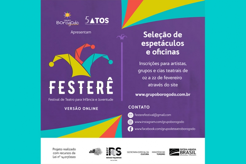 GRUPO BOROGODÓ ABRE INSCRIÇÕES PARA FESTIVAL DE TEATRO ONLINE