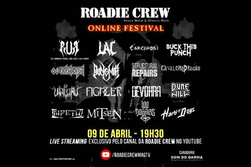 EDI&Ccedil;&Atilde;O DE ABRIL DO "ROADIE CREW - ONLINE FESTIVAL" TRAZ GRANDES ESTREIAS E V&Aacute;RIAS PARTICIPA&Ccedil;&Otilde;ES ESPECIAIS