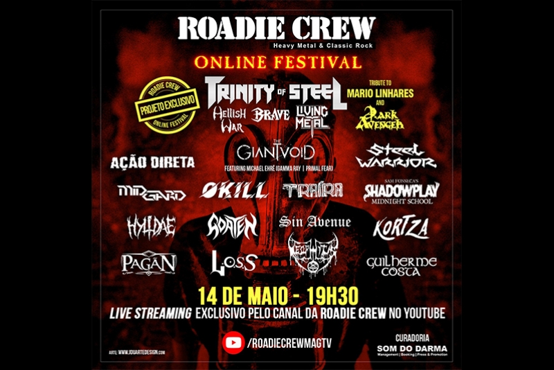 PROJETO EXCLUSIVO EM TRIBUTO AO DARK AVENGER, ESTREIAS PROMISSORAS E GRANDES NOMES DO METAL NACIONAL NA EDI&Ccedil;&Atilde;O DESTA SEXTA DO "ROADIE CREW - ONLINE FESTIVAL"
