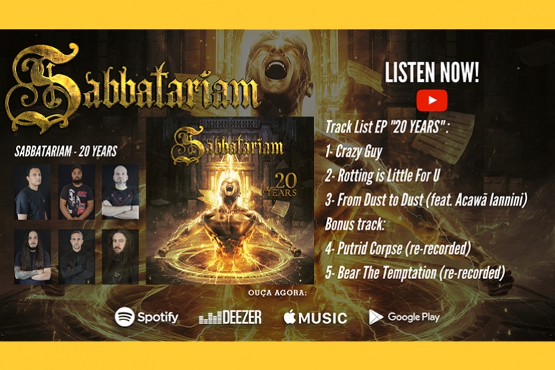 SABBATARIAM: EP "20 YEARS" &Eacute; LAN&Ccedil;ADO EM TODAS AS PLATAFORMAS DIGITAIS
