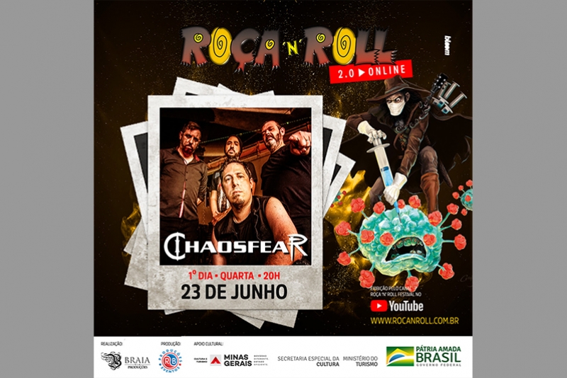 CHAOSFEAR AO VIVO NO FESTIVAL RO&Ccedil;A N' ROLL 2.0 ONLINE NESTA QUARTA-FEIRA
