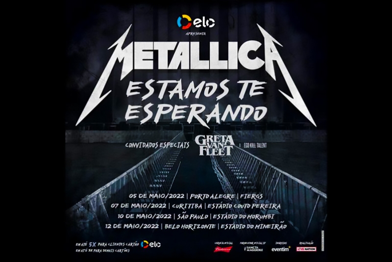 METALLICA, EM PORTO ALEGRE, DIA 05 DE MAIO DE 2022