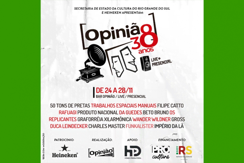 BAR OPINI&Atilde;O COMEMORA 38 ANOS COM SHOWS H&Iacute;BRIDOS E GRATUITOS