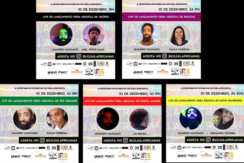 LIVES DIVULGAM FEIRAS GR&Aacute;FICAS DO PROJETO LOJAS AFRICANAS, NO INSTAGRAM, DIA 10