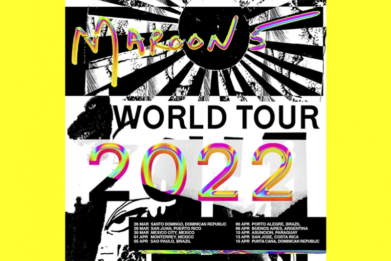 MAROON 5 ANUNCIA PARADA PELA AM&Eacute;RICA LATINA COM SUA TURN&Ecirc; MUNDIAL DE 2022