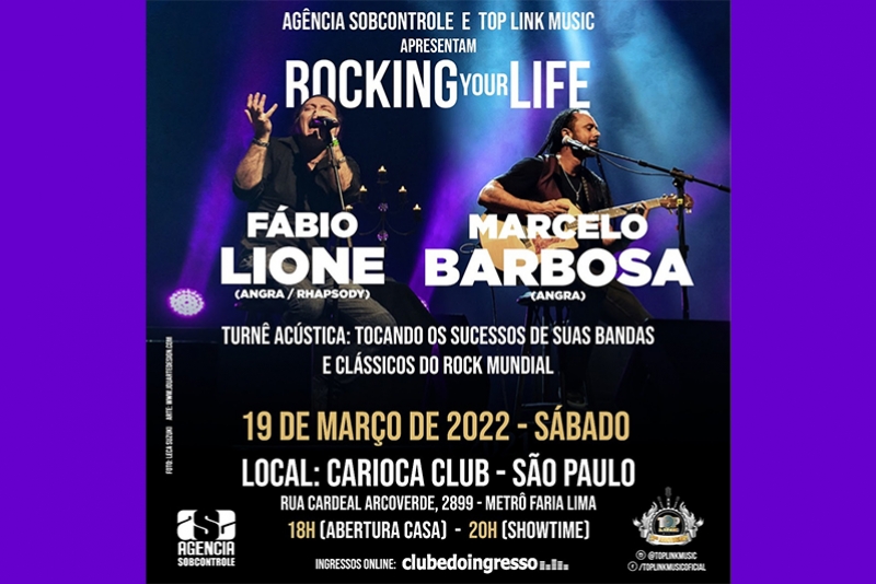 FABIO LIONE E MARCELO BARBOSA RETORNAM A SP EM MAR&Ccedil;O COM O SHOW AC&Uacute;STICO
