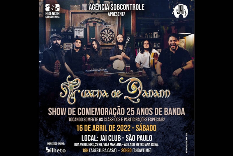 TUATHA DE DANANN FAZ SHOW ESPECIAL DE 25 ANOS EM S&Atilde;O PAULO