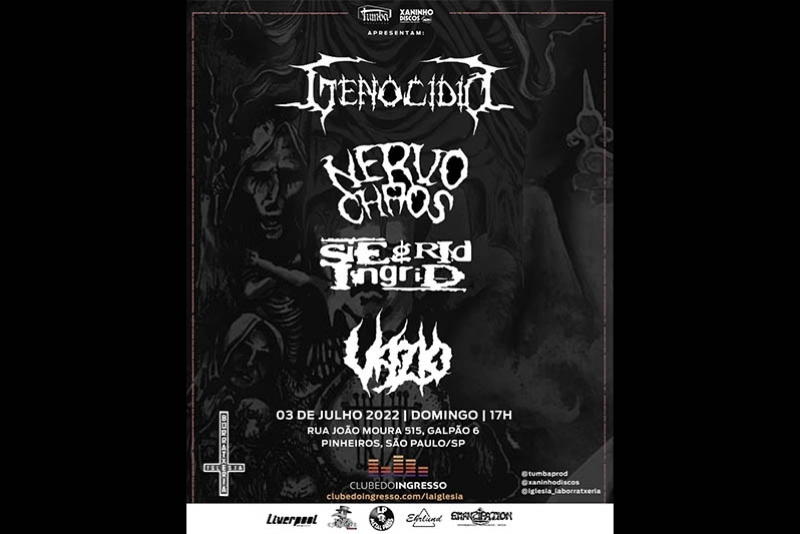 GENOC&Iacute;DIO, NERVOCHAOS, SIEGRID INGRID E VAZIO FAZEM SHOW EM S&Atilde;O PAULO EM JULHO