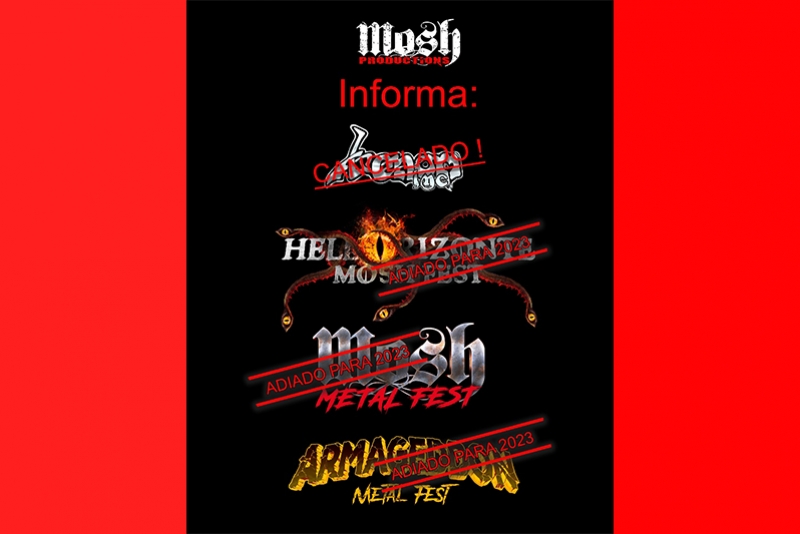 MOSH PRODUCTIONS INFORMA: VENOM INC. &Eacute; CANCELADO E FESTIVAIS S&Atilde;O ADIADOS PARA 2023