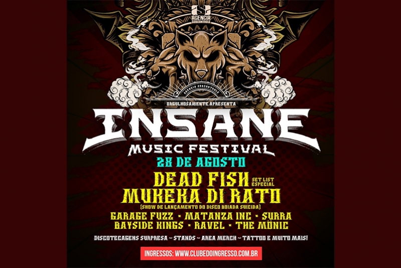 2&ordm; INSANE MUSIC FESTIVAL, EM AGOSTO DE 2022, &Eacute; ANUNCIADO COM OITO BANDAS