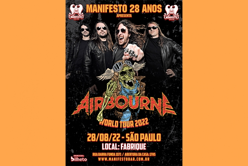 AIRBOURNE ANUNCIA &Uacute;NICO SHOW NO BRASIL EM S&Atilde;O PAULO