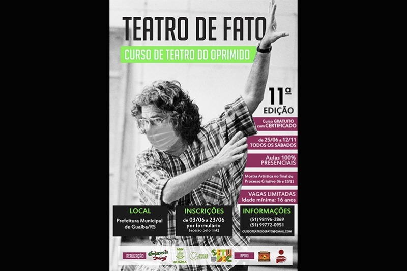 PROJETO TEATRO DE FATO - INSCRI&Ccedil;&Otilde;ES GRATUITAS AT&Eacute; 23 DE JUNHO