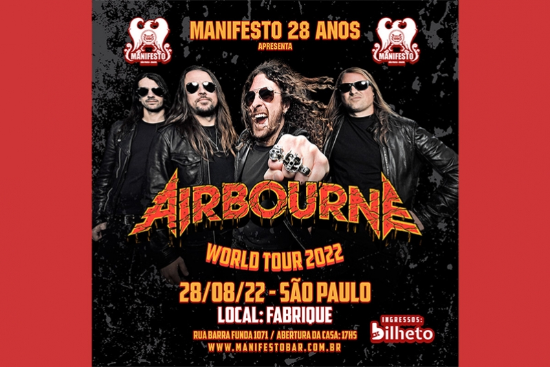 AIRBOURNE CONFIRMA RF FORCE COMO BANDA CONVIDADA PARA SHOW NO BRASIL