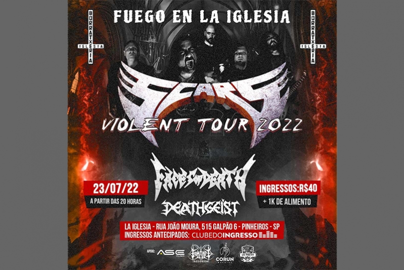 AMANH&Atilde; EM SAMPA SHOWS COM FOGO THRASHER NO IGLESIA LA BORRATXERIA COM DEATHGEIST, SCARS E FACES OF DEATH