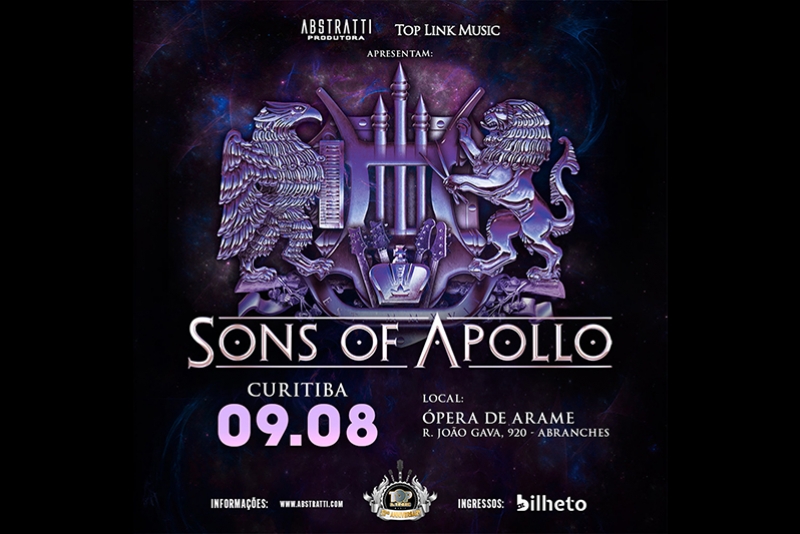 SUPERGRUPO AMERICANO SONS OF APOLLO INICIA TURN&Ecirc; NO BRASIL COM SHOW EM CURITIBA E CONFIRMA CONVIDADO ESPECIAL