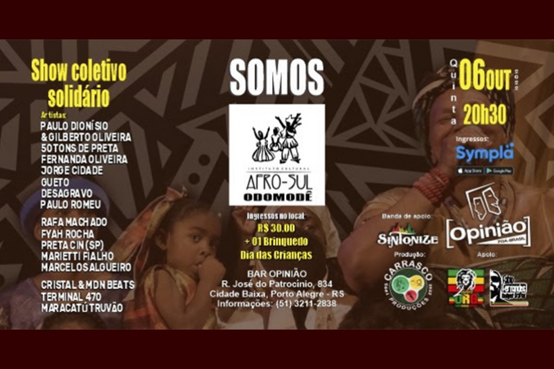 FESTIVAL AFROSUL ODOMOD&Ecirc; NO OPINI&Atilde;O DIA 06, QUINTA-FEIRA