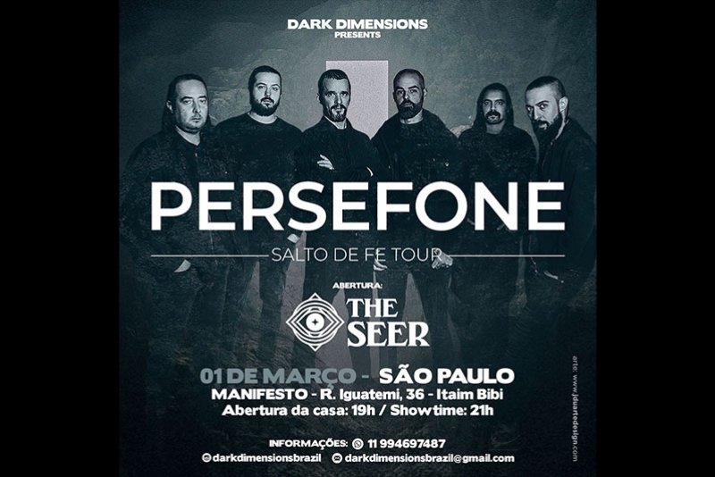 A PRODUTORA DARK DIMENSIONS APRESENTA PELA PRIMEIRA VEZ NO BRASIL A BANDA ANDORRANA DE PROGRESSIVE MELODIC DEATH METAL PERSEFONE.