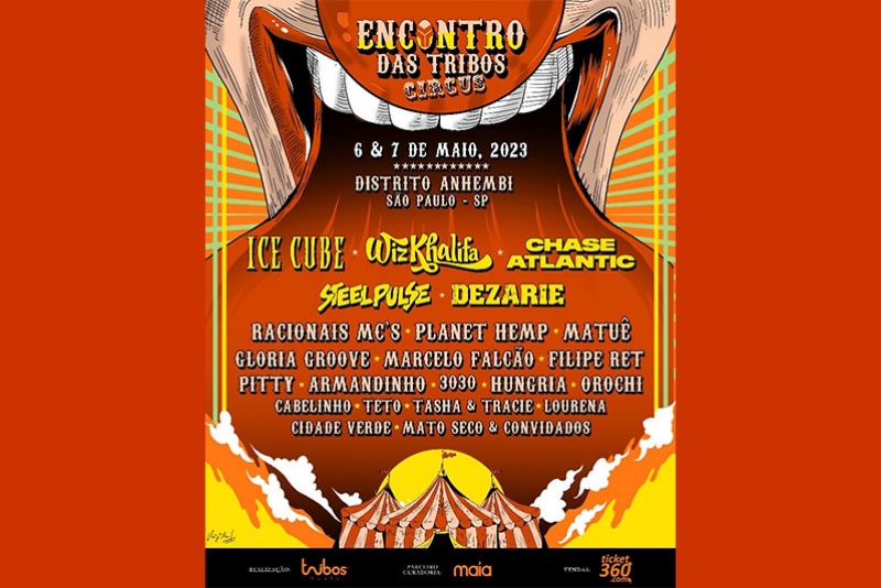 FESTIVAL ENCONTRO DAS TRIBOS ANUNCIA ICE CUBE E WIZ KHALIFA EM SEU LINE UP