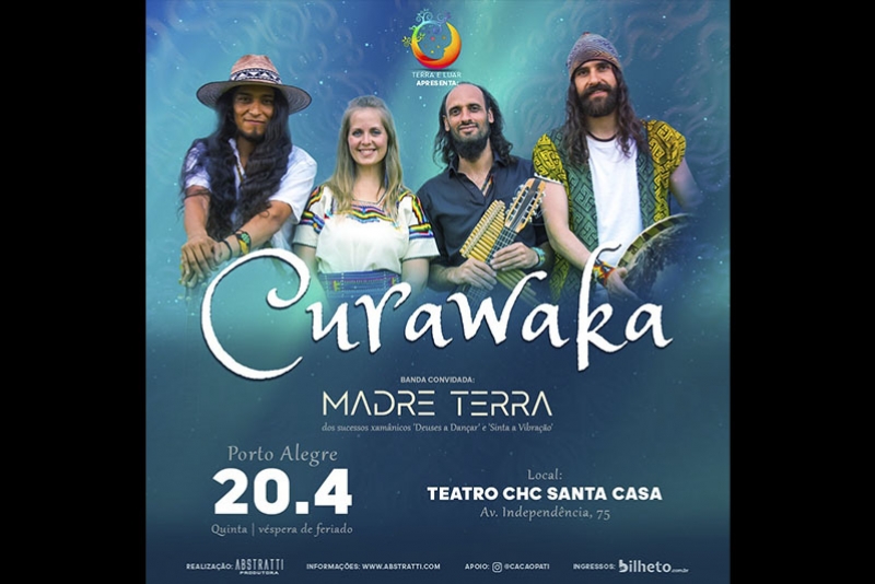 COLETIVO INTERNACIONAL CURAWAKA TRAZ SUA M&Uacute;SICA DE MEDICINA PARA PORTO ALEGRE DIA 20 DE ABRIL