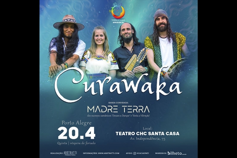 COLETIVO INTERNACIONAL CURAWAKA, QUE COMBINA ESPIRITUALIDADE E MUSICALIDADE, TOCA EM PORTO ALEGRE DIA 20 DE ABRIL 