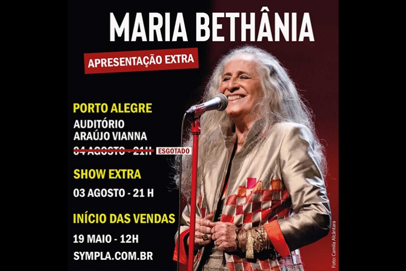 CONFIRMADO SHOW EXTRA DA CANTORA MARIA BETH&Acirc;NIA DIA 03/8 NO AUDIT&Oacute;RIO ARA&Uacute;JO VIANNA 
