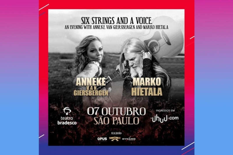 SHOW AC&Uacute;STICO &ldquo;SIX STRINGS AND A VOICE - AN EVENING WITH ANNEKE VAN GIERSBERGEN AND MARKO HIETALA&rdquo; ANUNCIA DATA EM S&Atilde;O PAULO