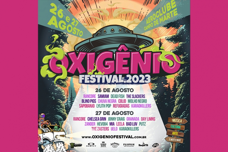 OXIG&Ecirc;NIO FESTIVAL 2023, EM AGOSTO, TER&Aacute; QUATRO BANDAS INTERNACIONAIS E 20 NACIONAIS 